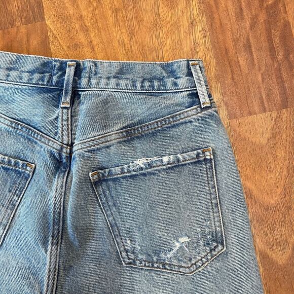 AGOLDE Jaden Short in Surreal Sz 24‎ Blue Denim Jean Cutoff High Waist Cute Sexy - Picture 15 of 16